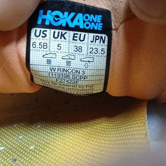 HOKA ONE ONE Rincon 3 Womens 6.5 B Running Shoes Coral Peach Lightweight Cushion - Picture 11 of 11